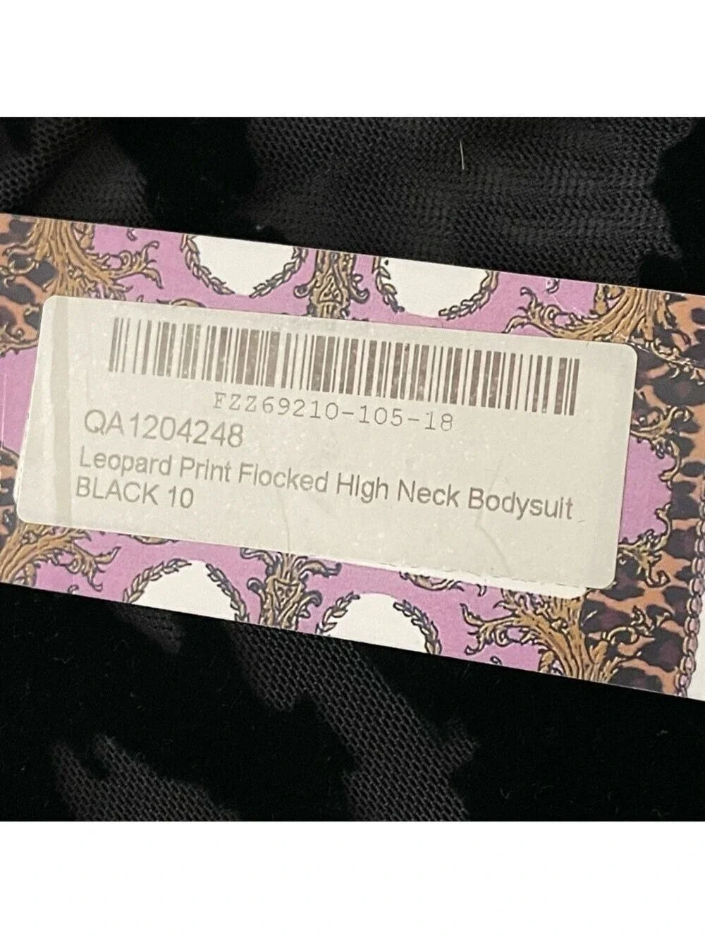 NWT Boohoo Leopard Flocked High Neck Bodysuit Size 6
